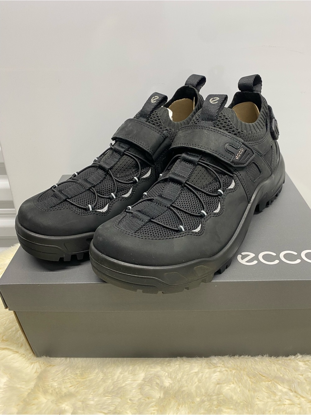 NIB! ECCO Men's Offroad Explorer 2-Strap Rugged Sport Hiking Shoes Size 12-12.5